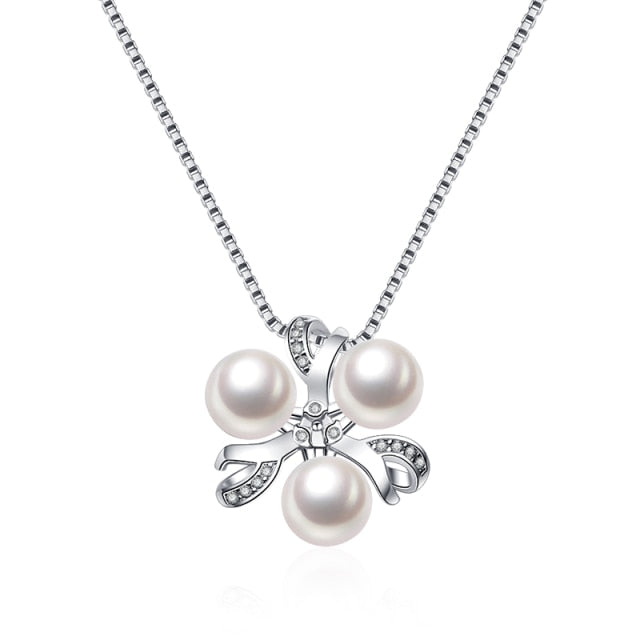 White Pearl Pendant on 925 Sterling Silver Chain