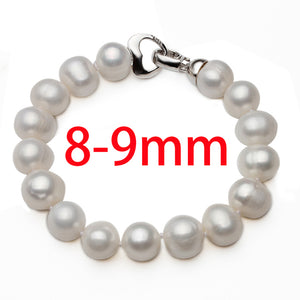 Near Round White Freshwater Pearl Bracelet Multiple Sizes