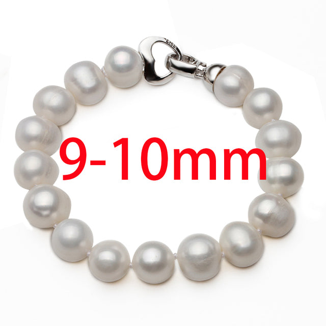 Near Round White Freshwater Pearl Bracelet Multiple Sizes