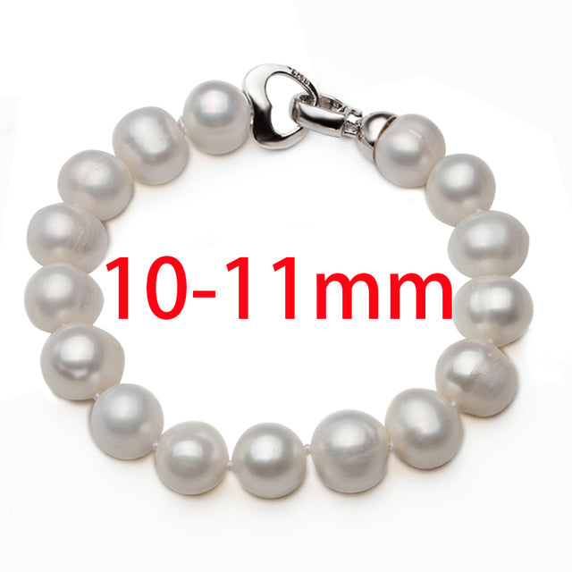 Near Round White Freshwater Pearl Bracelet Multiple Sizes