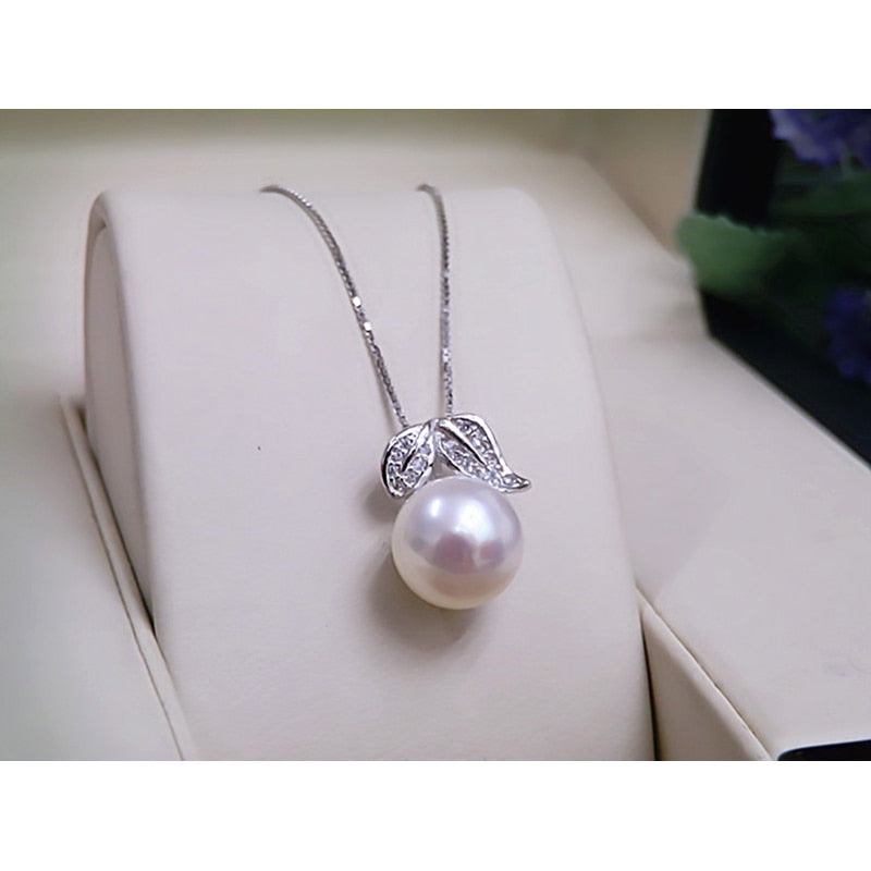 Pearl Earrings, Necklace. Pendant Ring Set on 925 Sterling Silver