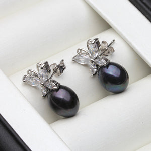 Angel Drop Freshwater Pearl Earrings on 925 Sterling Silver