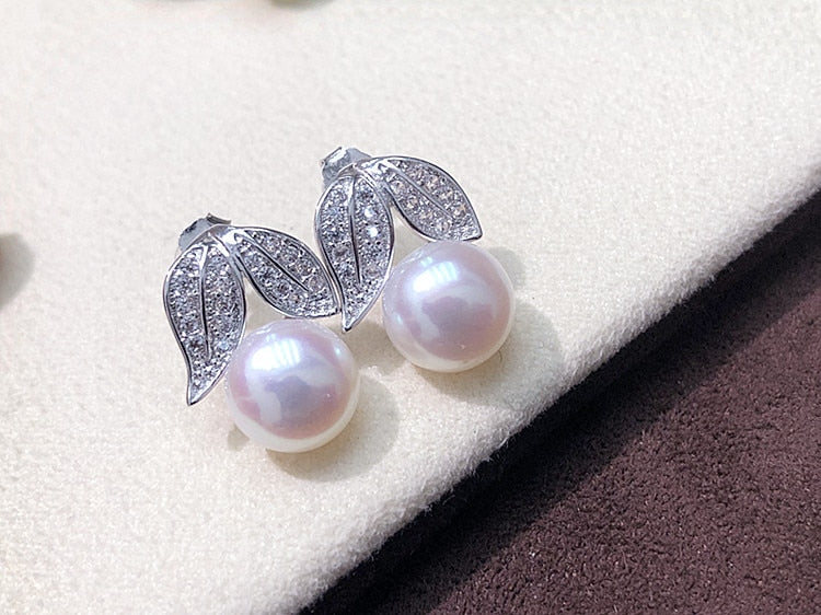 Pearl Earrings, Necklace. Pendant Ring Set on 925 Sterling Silver