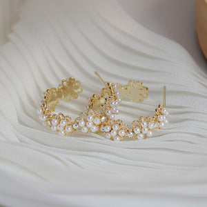 14 K Gold Filled Lace and Pearl Earrings