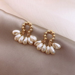 Trendy Pearl Drop Earrings