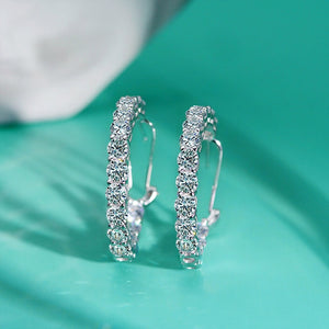 Elegant Moissanite Gemstone Hoop Earrings on 925 Sterling Silver