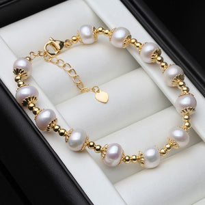 Authentic Freshwater Pearl Bracelet with 925 Sterling Silver