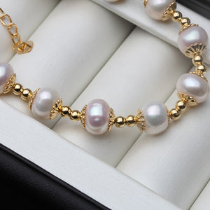 Authentic Freshwater Pearl Bracelet with 925 Sterling Silver