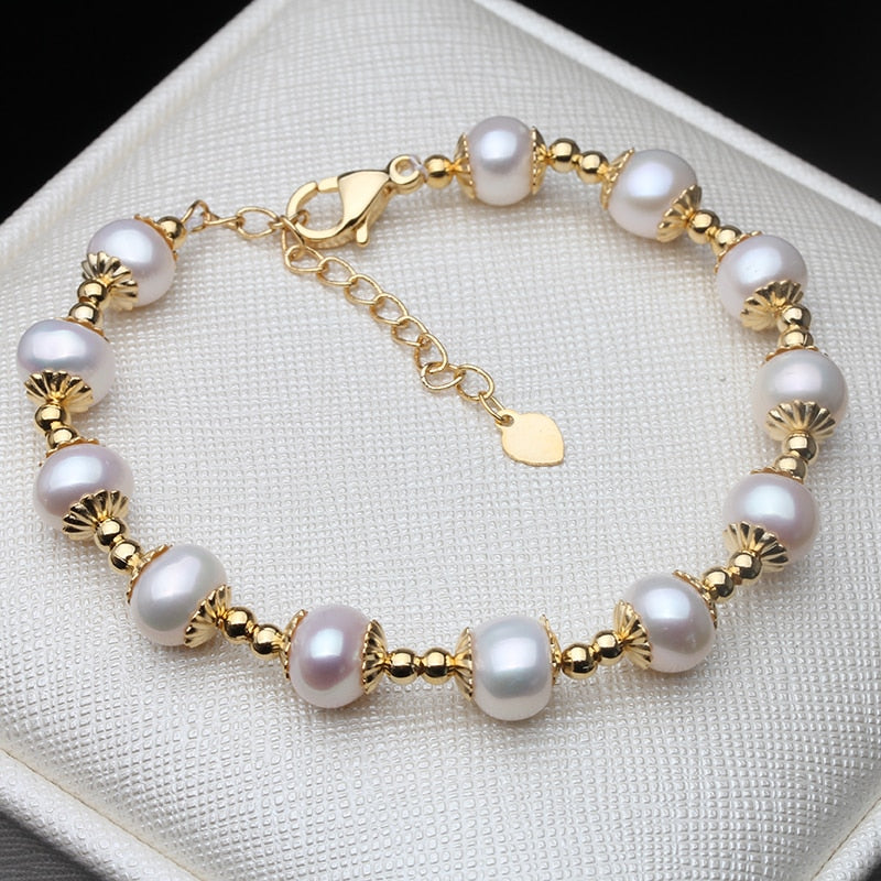 925 Sterling Silver and Freshwater Pearl Bracelet Personalized Monogram Adjustable 7.5 and 8.5 Inches