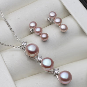 Authentic Freshwater Pearl Necklace and Earring Set