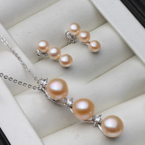 Authentic Freshwater Pearl Necklace and Earring Set