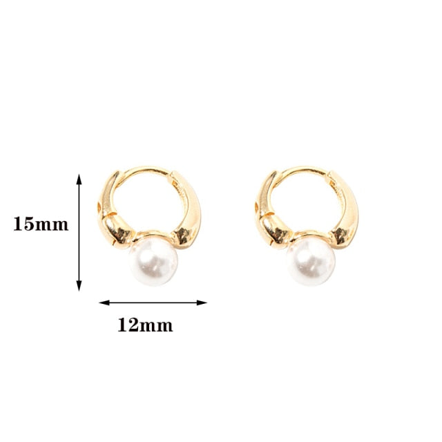 Harper Pearl Mini Hoop Earrings