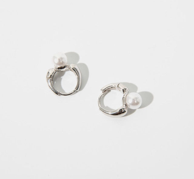 Harper Pearl Mini Hoop Earrings