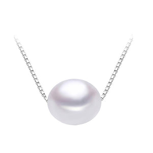 Natural Freshwater Pearl on 18inch 925 Sterling Silver Box Chain