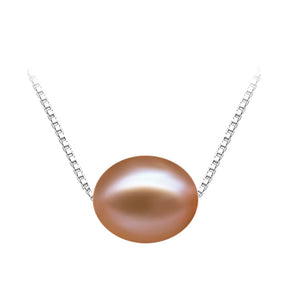 Natural Freshwater Pearl on 18inch 925 Sterling Silver Box Chain