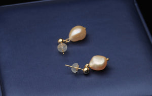 Elegant White Natural Pearl Stud Earrings on 925 Sterling Silver