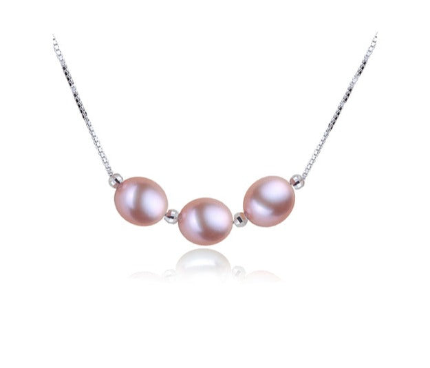 Pearl Necklace, Sweetwater pearls, Real pearls, Freshwater cultured pearls  chain 62 cm 24.5 Bridal jewelry Easter gift