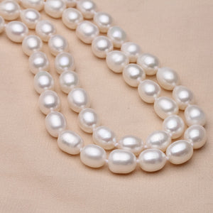 Multi Layer Natural Pearl Necklace With Silver Clasp