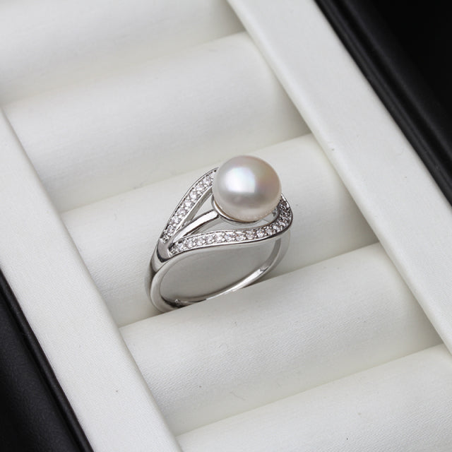 Resizable Real Natural Freshwater Pearl on 925 Sterling Silver