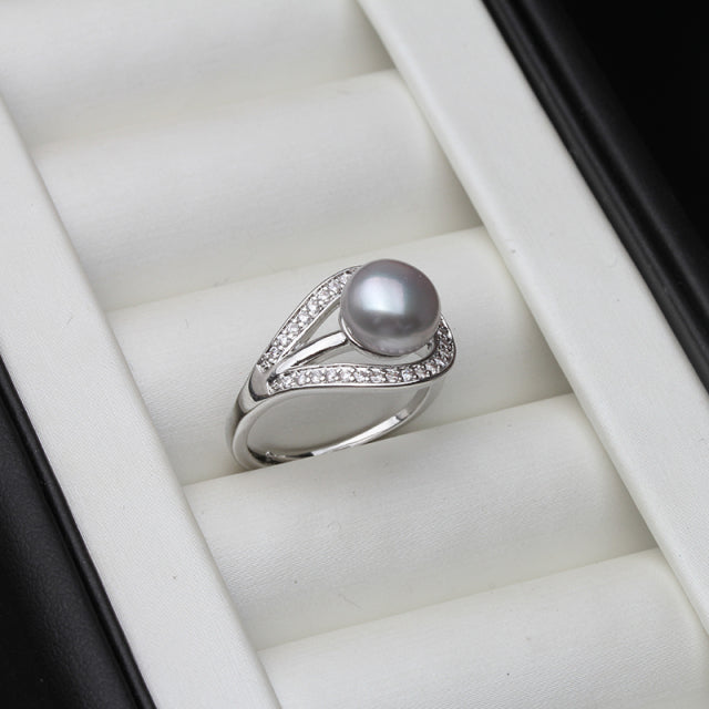 Resizable Real Natural Freshwater Pearl on 925 Sterling Silver