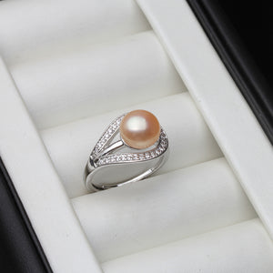 Resizable Real Natural Freshwater Pearl on 925 Sterling Silver