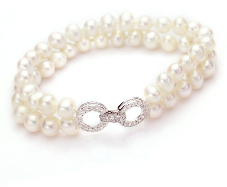 Double Layered Fresh Water Pearl Bracelet